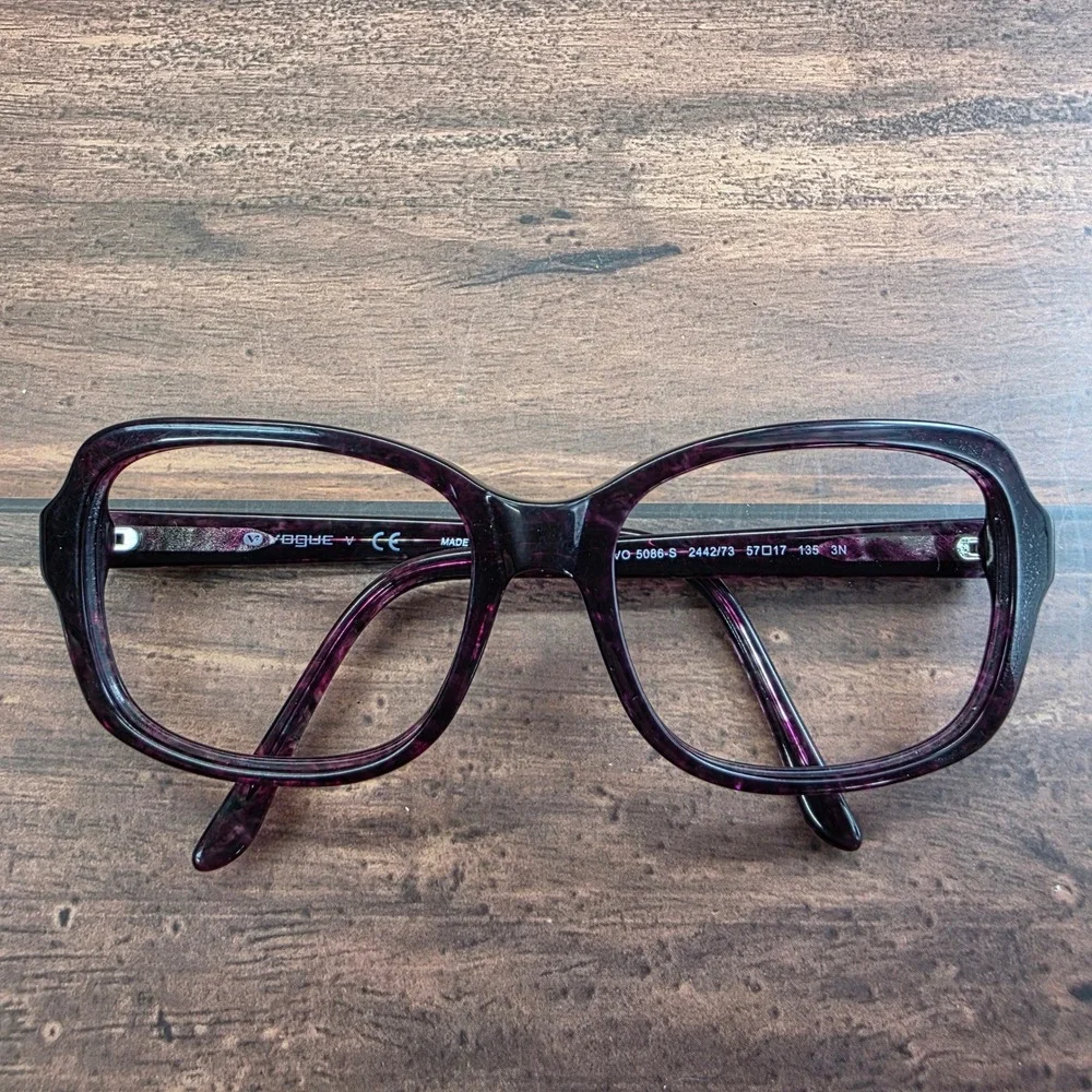 Vogue VO 5086-S Purple Marble Cat Eye Eyeglass Frames 57-17-135 2442/73